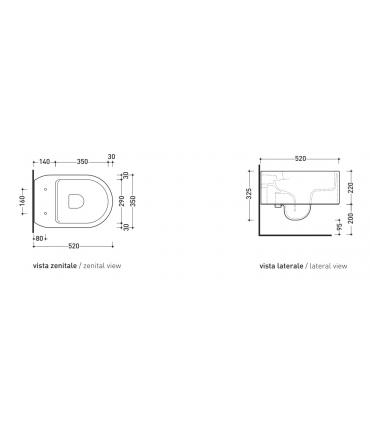 Wall-hung toilet Ceramica Flaminia Astra AS118G go clean