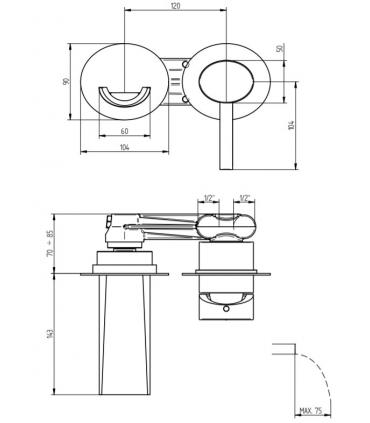 Miscelatore lavabo da incasso Bellosta Funtanin piastre singole