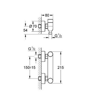 Timed shower mixer Grohe Eurosmart Cosmopolitan T