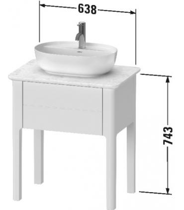 Base lavabo sur le sol, Duravit collection Luv 1 tiroir