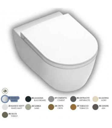 Wall-hung rimless toilet PURE RIM with hidden fixings Fusion Alchemy series