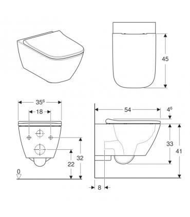 Wc sospeso Geberit serie Smyle rimfree 500.683.00.1