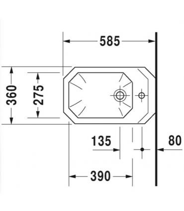 Bidet sospeso monoforo, Duravit serie 1930