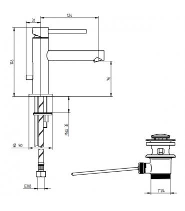 Miscelatore lavabo monoforo Bellosta serie Mini-B art.4405