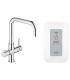 Square spout mixer Purifier and hot water for sink Red Grohe