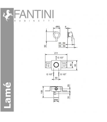 parti esterne miscelatore vasca/doccia Fantini Lame'