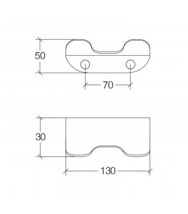 Clothes hook, Lineabeta, collection Roersa, model 5160, stainless steel