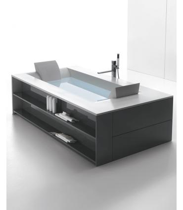 Baignoire  Sensual en matiere Corian blanc opaque sans robinet