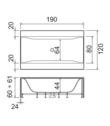 Bathtub Sensual made of corian white matt without Taps