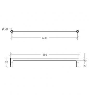 Porta salviette lineare Lineabeta Strika inox lucido art.52957