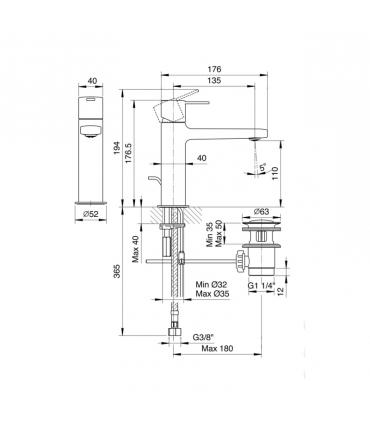 Mitigeur lavabo monotrou Fantini Lame'
