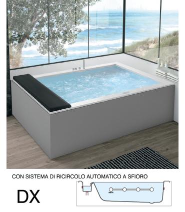Hot tub right Minerva white with frame and automatic recirculation