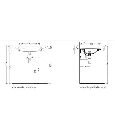 Lavabo console Ceramica Flaminia Bloom