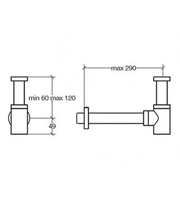 Siphon , Lineabeta, series  Busi e Cane, model  53926, chrome-plated brass