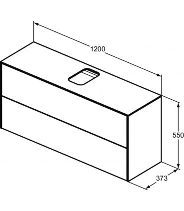 Mobile slim laccato 2 cassetti per lavabo Ideal Standard Conca