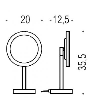 Magnifying mirror Colombo with Led lighting chrome