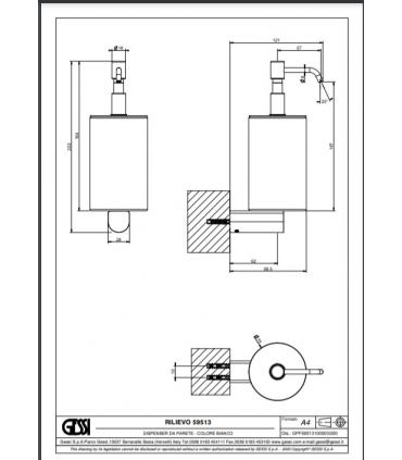 Dispenser sapone a fissaggio Gessi serie Rilievo art. 59513 bianco