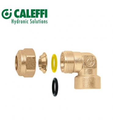Angled lockshield valve Caleffi, for iron