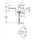 Grohe Mitigeur monotrou pour lavabo collection euroeco 32762 chrome.