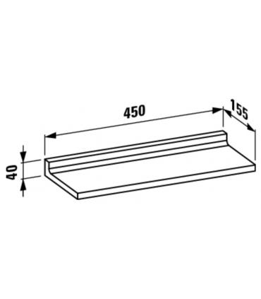 Mensola in plastica Laufen Kartell 45x15 cm