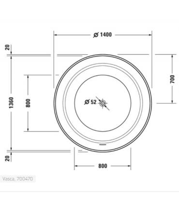 Vasca centro stanza Duravit, serie White Tulip 700470