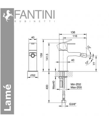 miscelatore bidet monoforo Fantini Lame' art.M108F