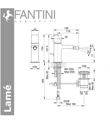 Miscelatore bidet monoforo Fantini Lame' art.M008F