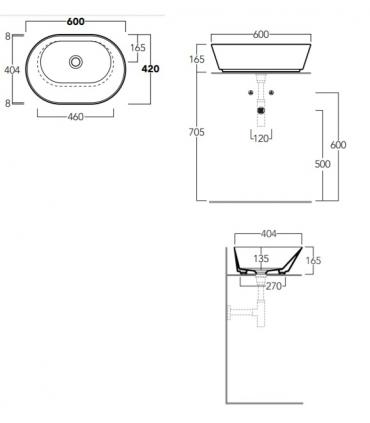 Simas oval countertop washbasin Wave series art.WA02