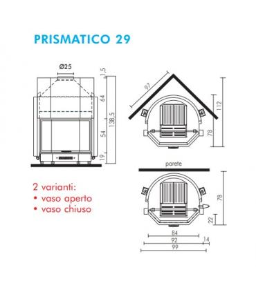 Cheminée à bois Edilkamin Acquatondo vase ouvert prismatique