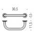 Wall grab rail for bathtub Colombo collection hotellerie b9720 chrome