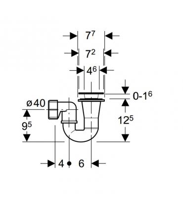 Sifone piatto doccia con piletta 50 mm, Geberit art0.125.00.1