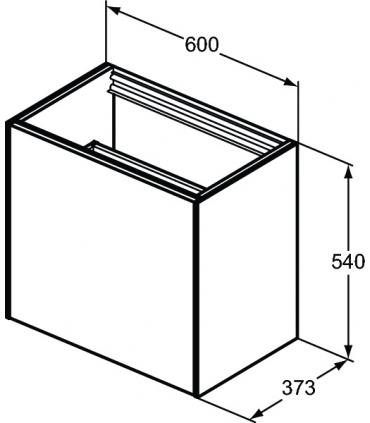 Meuble mince plaqué sans plan pour lavabo Ideal Standard Conca