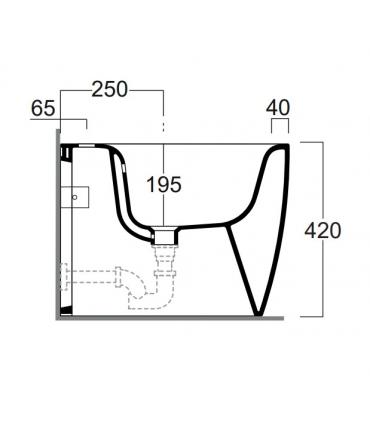 Bidet filo parete a pavimento Simas Henges HE04