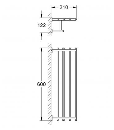 Wall towel holder for hotel, Grohe collection Essentials Cube