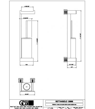 Lampadaire, modèle Gessi Rectangle art. 20868 noir, pour coin toilette