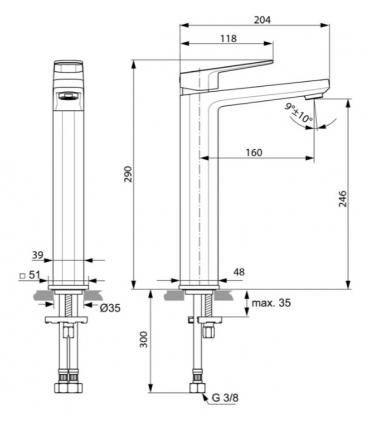 Ideal Standard Tonic 2 high mixer art.A6329