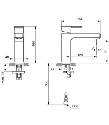 Miscelatore lavabo senza scarico Ideal Standard Edge A7103