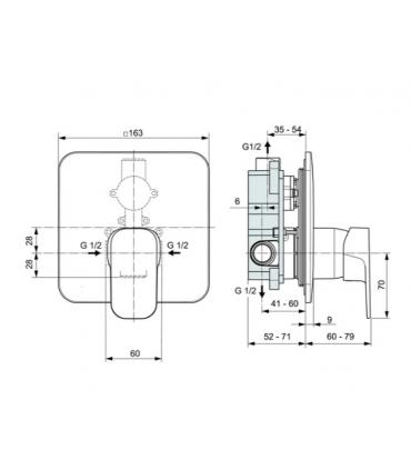 Ideal Standard Tonic 2 built-in shower mixer art.A6342