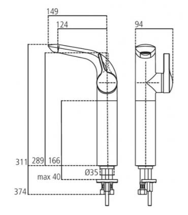 Miscelatore lavabo alto Ideal Standard Melange A4266