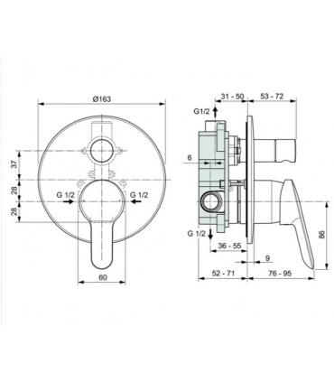 Miscelatore doccia con deviatore Ideal Standard Alpha A7185