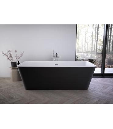 Freestanding bathtub Ideal Standard Tonic 2 art.K8725V3 in acrylic finish white inside and matte black outside, 180x80. The tank