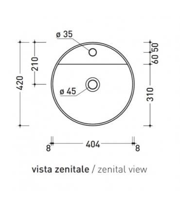 Countertop washbasin with Flaminia Twin tap ledge