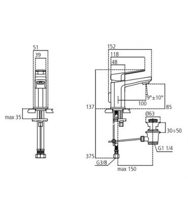 Ideal Standard Tonic 2 small mixer art.A6330 with drain