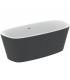 Freestanding bathtub Ideal Standard Dea series 190x90 art.K8722 in white acrylic inside and matt black outside. The tank is suit