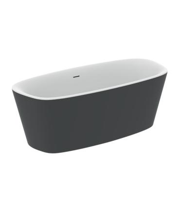 Freestanding bathtub Ideal Standard Dea series 190x90 art.K8722 in white acrylic inside and matt black outside. The tank is suit