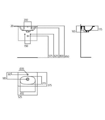 Ideal Standard Tesi top washbasin art.T3511 for cabinet T0045