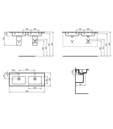 Lavabo doppio Ideal Standard serie Strada 2 art.T3005