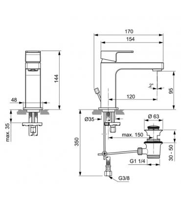 Ideal Standard basin mixer Edge A7101 series