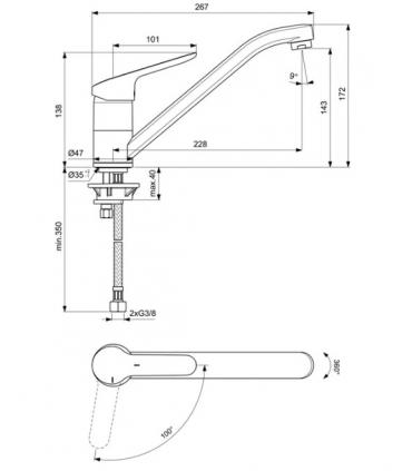 Miscelatore cucina Ideal Standard Ceraflex BC129