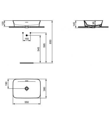 Ideal Standard countertop washbasin with overflow Ipalyss E2078